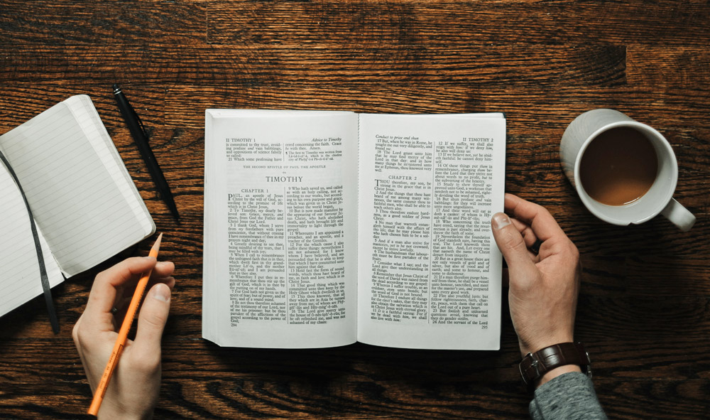 Man reading the Bible